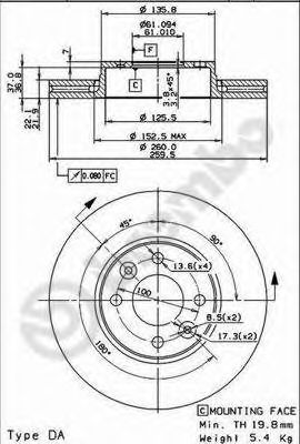 09907811 BREMBO Тормозной диск