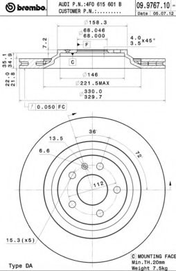 09976711 BREMBO   Re Audi A6 (.) -11