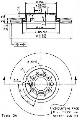 09977210 BREMBO Тормозной диск