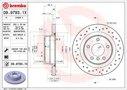 0997931X BREMBO  перфорированный xtra bmw e81e87e90f22f32 1.8-2.0d 04>