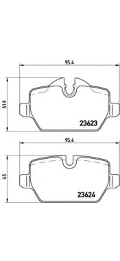 P06037 BREMBO Колодки тормозные задние