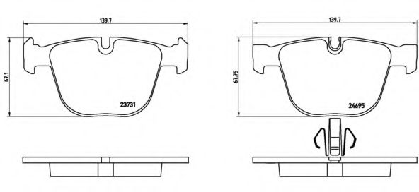 P06053 BREMBO Тормозные колодки диск зад BMW 5/7 08-