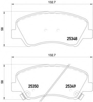 P18025 BREMBO Колодки тормозные дисковые