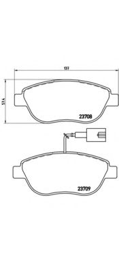 P23087 BREMBO колодки тормозные fiat 500 08-bravo 07-doblo 06-panda 07-stilo 01- передние