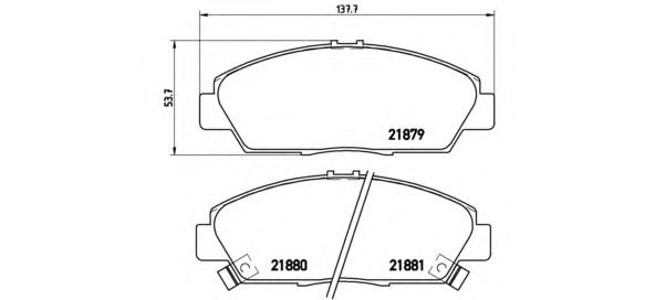 P28021 BREMBO комплект тормозных колодок передних