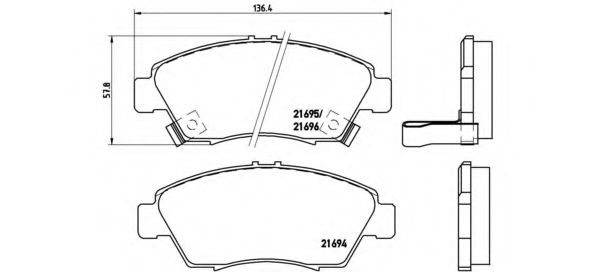 P28023 BREMBO Колодки тормозные передние