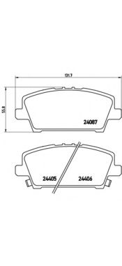 P28037 BREMBO Колодки тормозные HONDA CIVIC 05- перед. с датч.