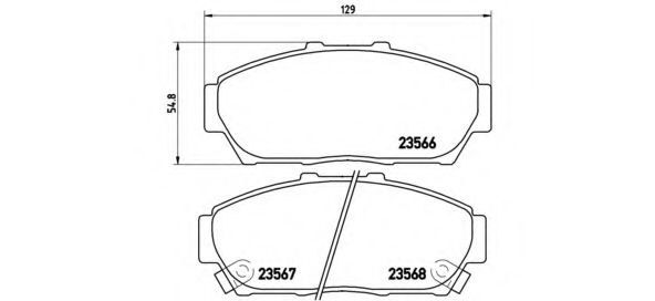 P28048 BREMBO комплект тормозных колодок передних