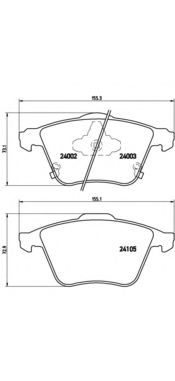 P49038 BREMBO P4938 Тормозные колодки (GDB34)