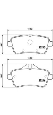 P50101 BREMBO Колодки тормозные задние