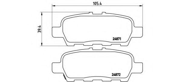 P56068 BREMBO Колодки тормозные NISSAN/SUZUKI JUKE/TEANA/MURANO/GRAND VITARA 07- 1.6-3.5/1.5-1.6 DIESEL задн.