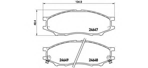 P56083 BREMBO Колодки тормозные дисковые, комплект