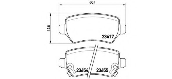 P59038 BREMBO Колодки тормозные OPEL ASTRA G/MERIVA/COMBO/ZAFIRA B 98-04 задн.