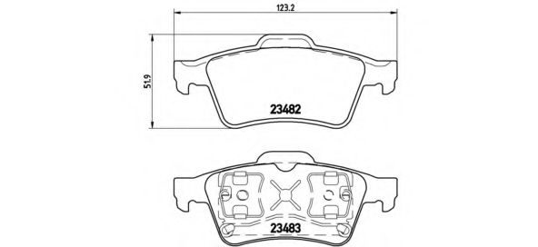 P59044 BREMBO к-т торм. колодок re op,re,saab,ni