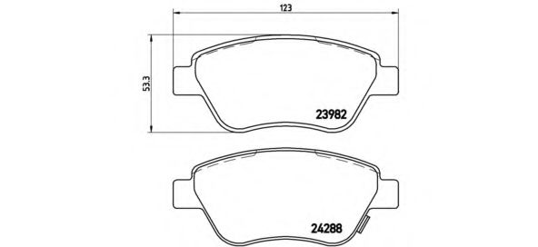 P59051 BREMBO Колодки тормозные OPEL CORSA C/CORSA B 03- перед. с датч.