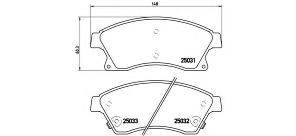 P59076 BREMBO Комплект тормозных колодок, дисковый тормоз