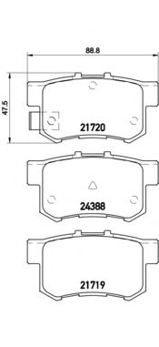 P79027 BREMBO P7927 Колодки тормозные SUZUKI 6- задн.