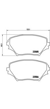 P83055 BREMBO Колодки тормозные TOYOTA RAV4 -05 перед.