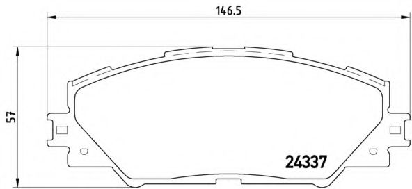 P83071 BREMBO Колодки тормозные передние 146х57 Toyota Brembo