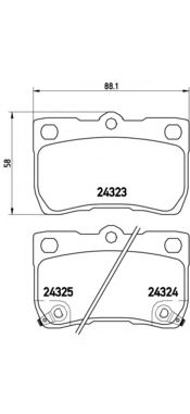 P83073 BREMBO комплект тормозных колодок задних