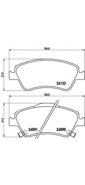 P83079 BREMBO Комплект тормозных колодок передних