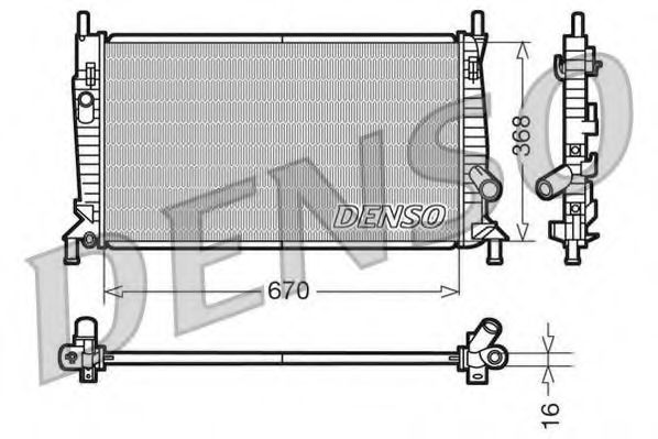 DRM10075 DENSO Радиатор охлаждения 6736816 Ford Focus C-Max 1.6-2. 3-7