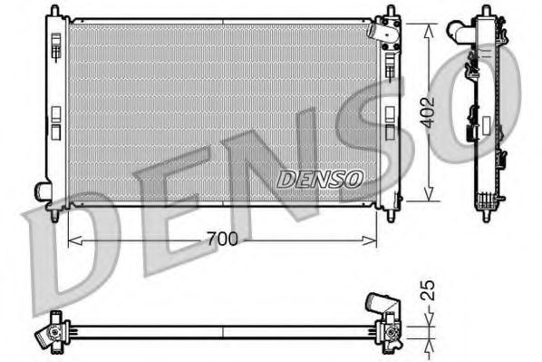 DRM45032 DENSO радиатор охл. двс mi outlander 2.0 11.06-