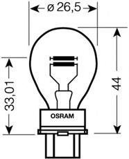 3157 OSRAM Лампа P27/7W 12V ORIGINAL LINE
