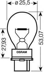 3156 OSRAM лампа p27w 12v w2,5x16d