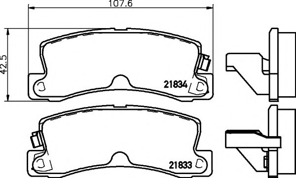 MDB1994 MINTEX Колодки торм.диск.зад.Toyota Camry 88-91ABSCelica Akebono без датчика