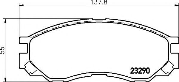 MDB1823 MINTEX Колодки торм.диск.пер.Mitsubishi L2 2.-2.5 96Space Gear 2.-2.5 95-