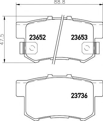 MDB1866 MINTEX Кол. зад. HON Civic 01-05/FR-V 05-