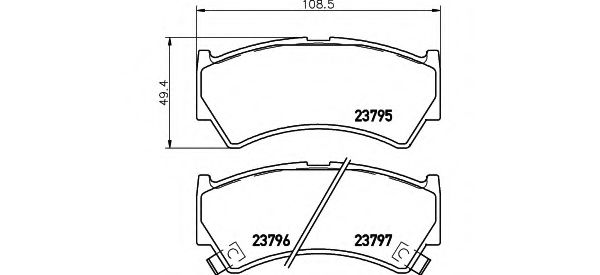 MDB2056 MINTEX Колодки торм.диск.пер.Suzuki Baleno 1.3-1.9i16VTDGT 95-2