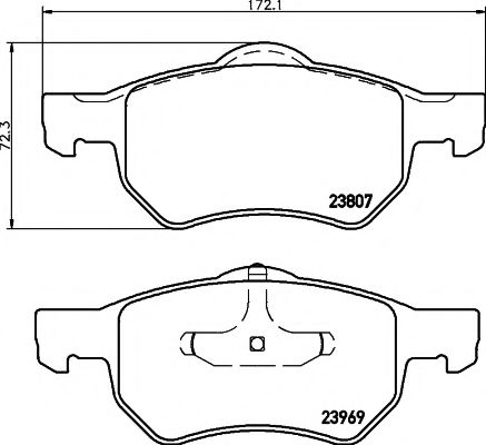 MDB2565 MINTEX Колодки торм.диск.пер.Chrysler Voyager lll ATE