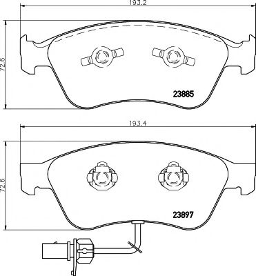 MDB2645 MINTEX колодки торм.пер. audi a8, vw phaeton (10.02-)