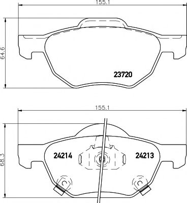 MDB2599 MINTEX Накладки тормозные передние