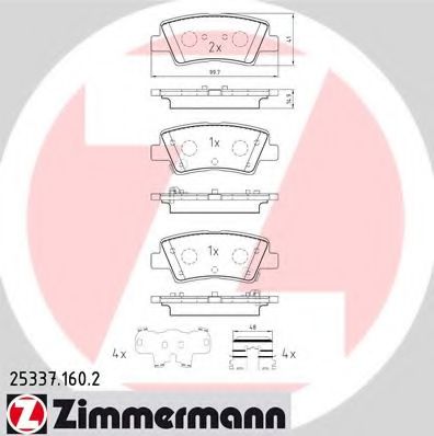 253371602 ZIMMERMANN Комплект тормозных колодок, дисковый тормоз