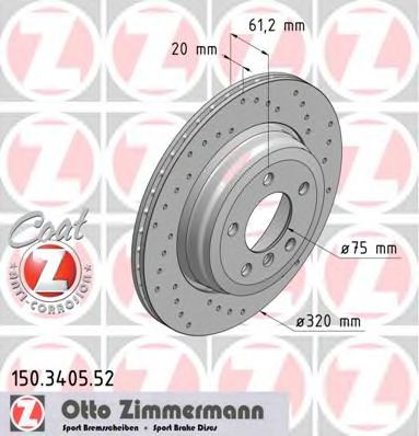 150340552 ZIMMERMANN Диск тормозной