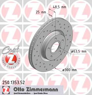 250135352 ZIMMERMANN    Ford Focus C-Max, Focus II, Volvo S4V5 16 F SPORT