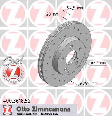 400361852 ZIMMERMANN ДИСК ТОРМ BS MERCEDES SPORT Coat Z beschichtet