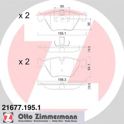 216771951 ZIMMERMANN колодки тормозные передние