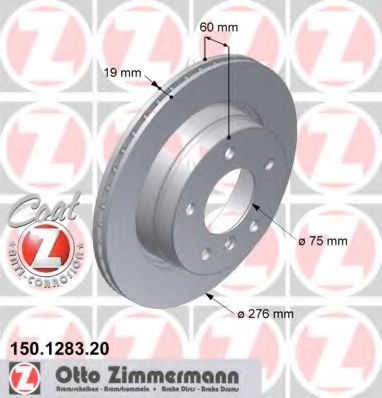 150128320 ZIMMERMANN тормозной диск