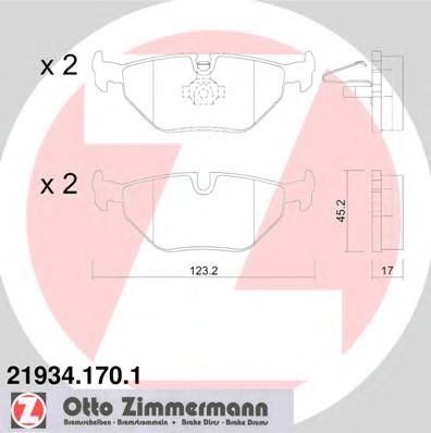 219341701 ZIMMERMANN КОЛОДКИ ТОРМ BMW 3E46 MG ROV SAAB 9-5 R 9805>