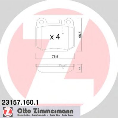 231571601 ZIMMERMANN КОЛОДКИ ТОРМ MER W163 ML430ML55AMG ЗАД 9805-<<