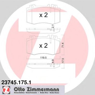 237451751 ZIMMERMANN КОЛОДКИ ТОРМ MER W211 3,2-5,0W220 2.8-6.0 ПЕР 0105>