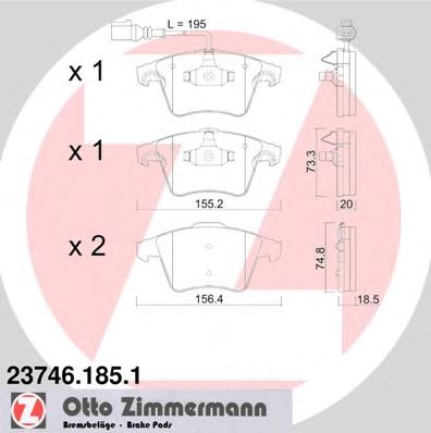 237461851 ZIMMERMANN колодки торм.пер.