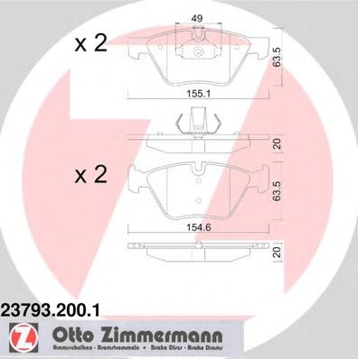 237932001 ZIMMERMANN колодки тормозные передние