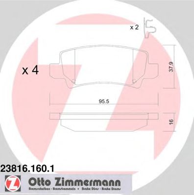 238161601 ZIMMERMANN КОЛОДКИ ТОРМ TOY COROLLA 1.41.62.0 R 0204>