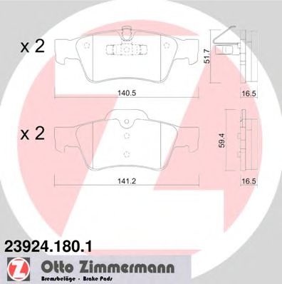 239241801 ZIMMERMANN КОЛОДКИ ТОРМ MER X164W164W251 R 0507>