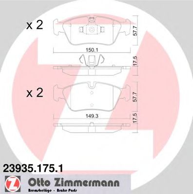 239351751 ZIMMERMANN колодки тормозные